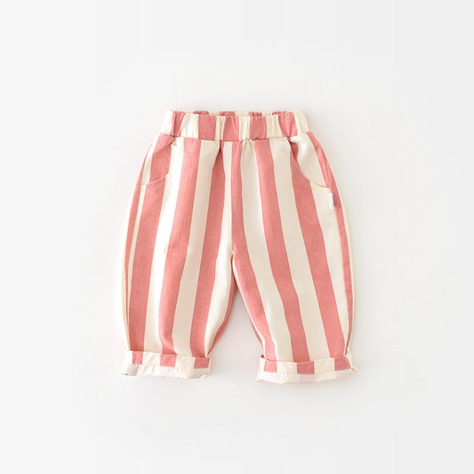 Candy Floss Stripe High Waisted Slouch Trousers