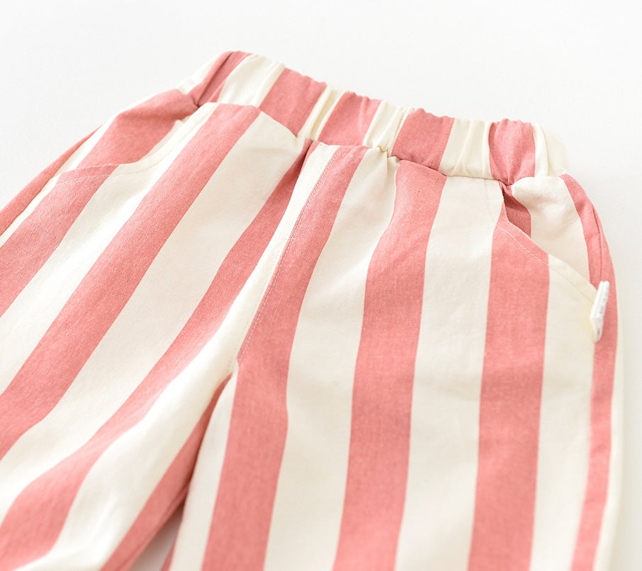 Candy Floss Stripe High Waisted Slouch Trousers