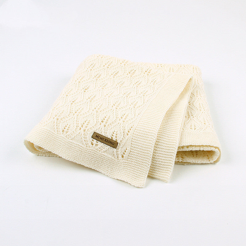 MI MI XIONG Designer Leaf Knitted Blanket