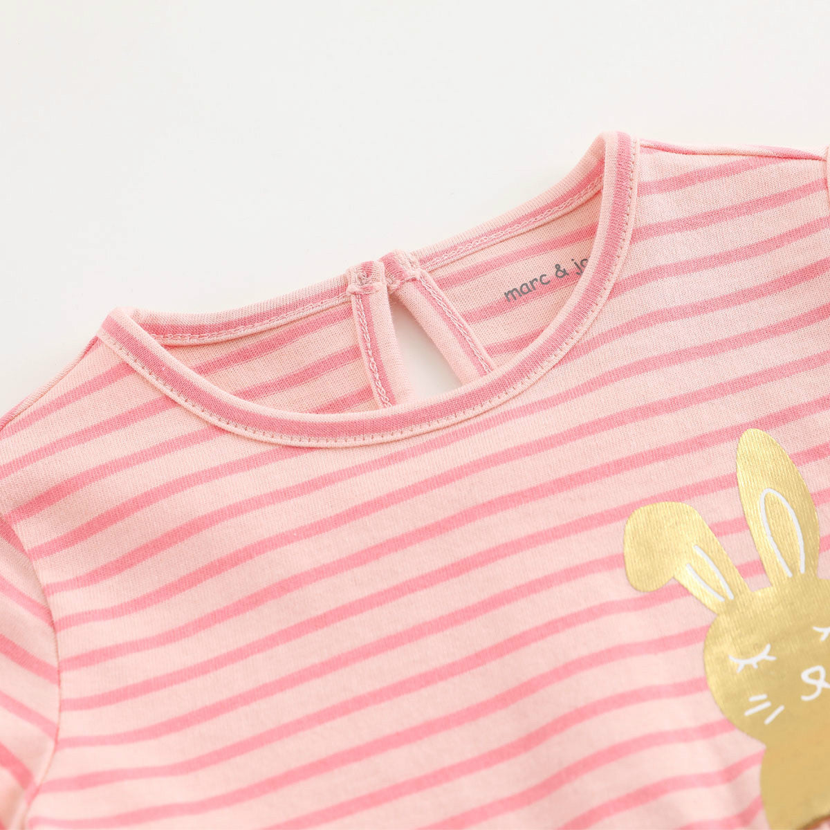 Spring Bunny Striped T-Shirt Dress