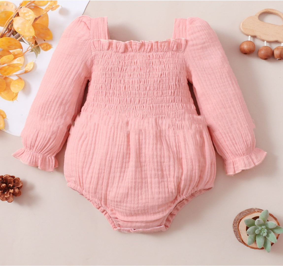 Flouncy Sleeve Summer Crinkle Romper